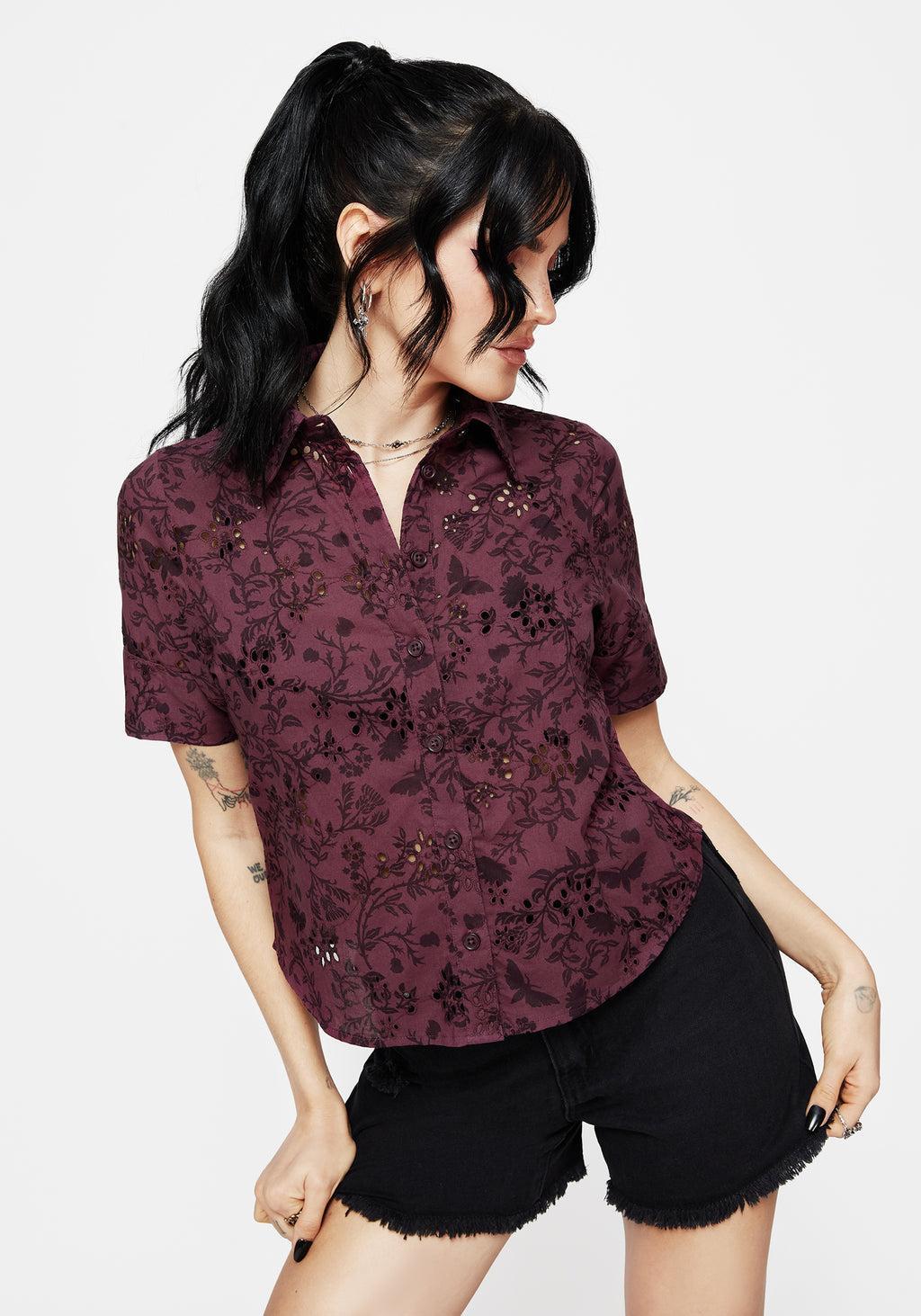 Morgana Cotton Broderie Button Up Shirt Product Image