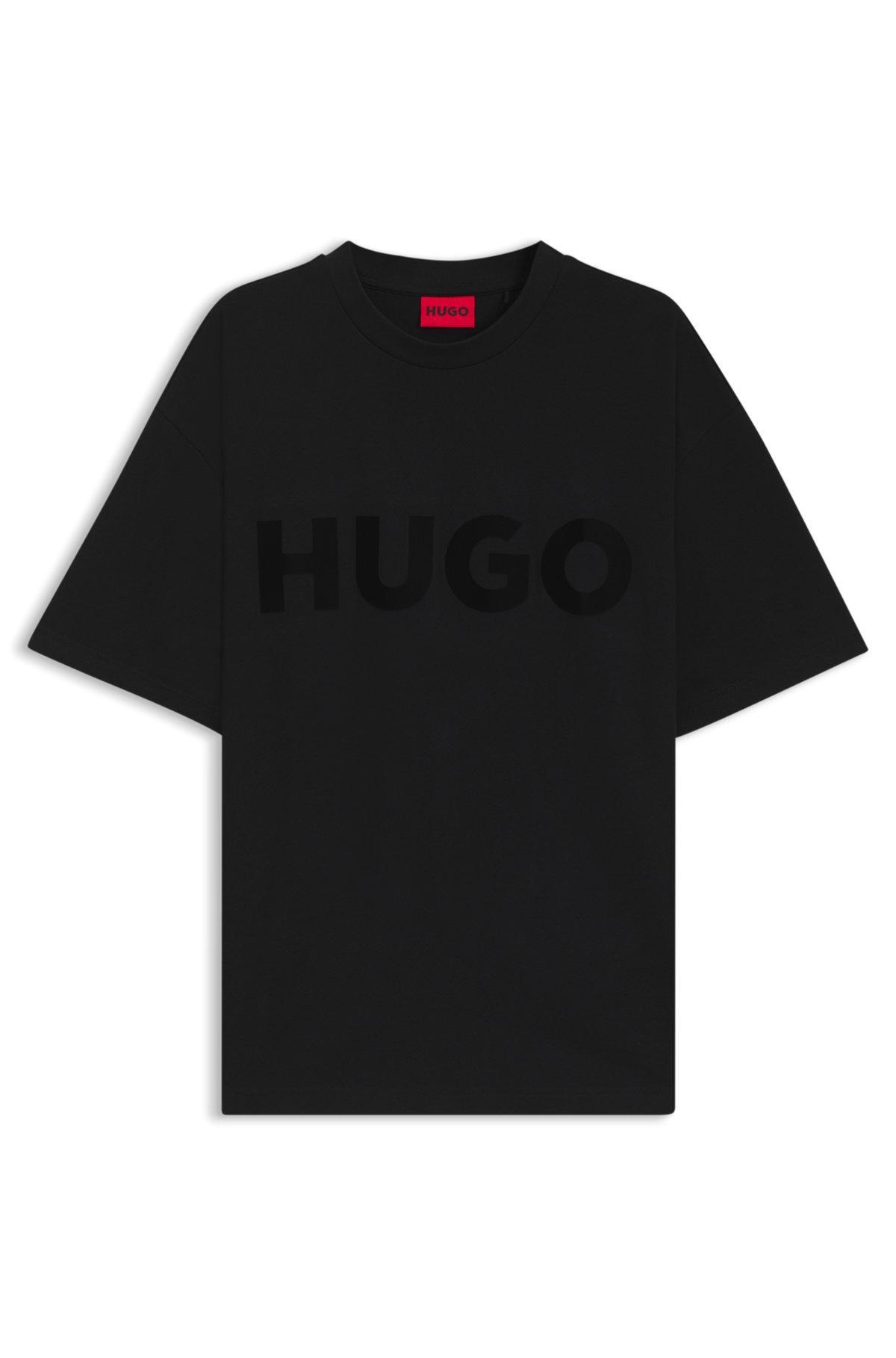 Oversize-fit T-shirt in cotton with decorative reflective logo Product Image