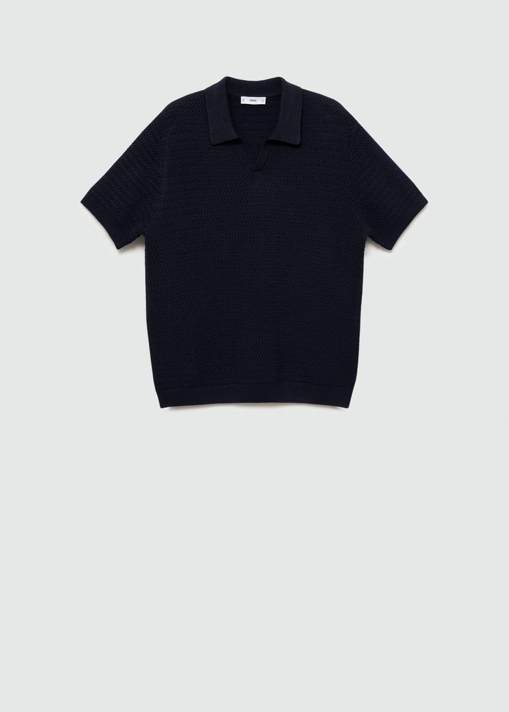 Braided knit polo shirt - Men | MANGO USA Product Image