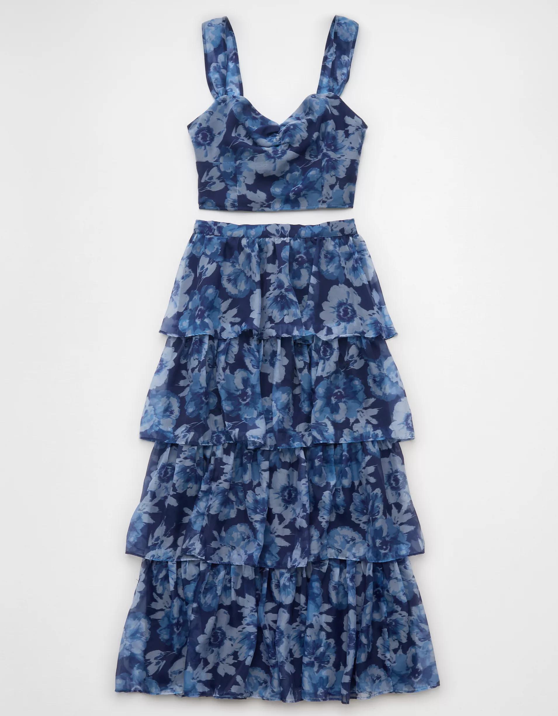AE Floral Organza Maxi Skirt Set Product Image