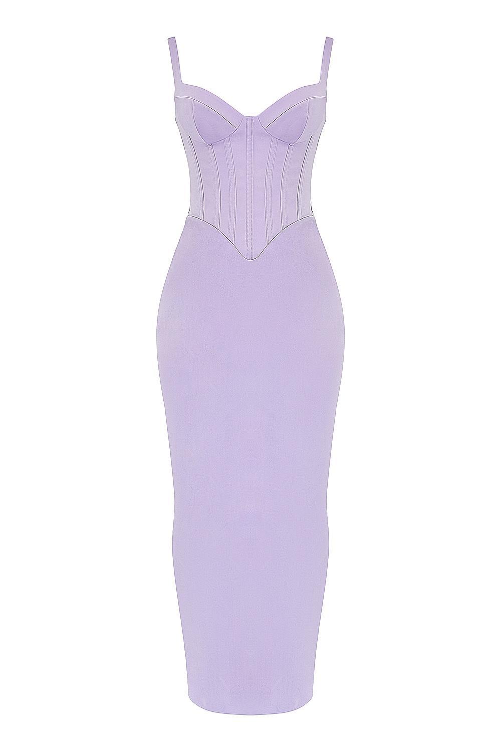 Breeze Orchid Satin Corset Maxi Dress Product Image