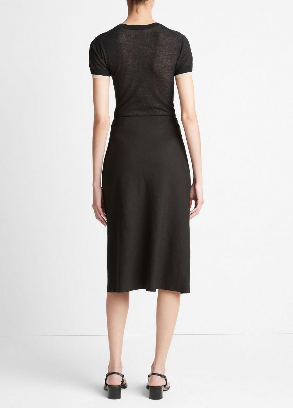 Womens Easy Linen-Blend Slip Skirt, Black, Size 0 Vince Product Image