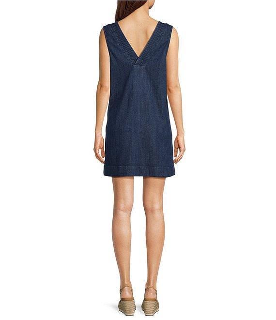 Faherty Azure Woven V-Neck Sleeveless A Line Mini Dress Product Image
