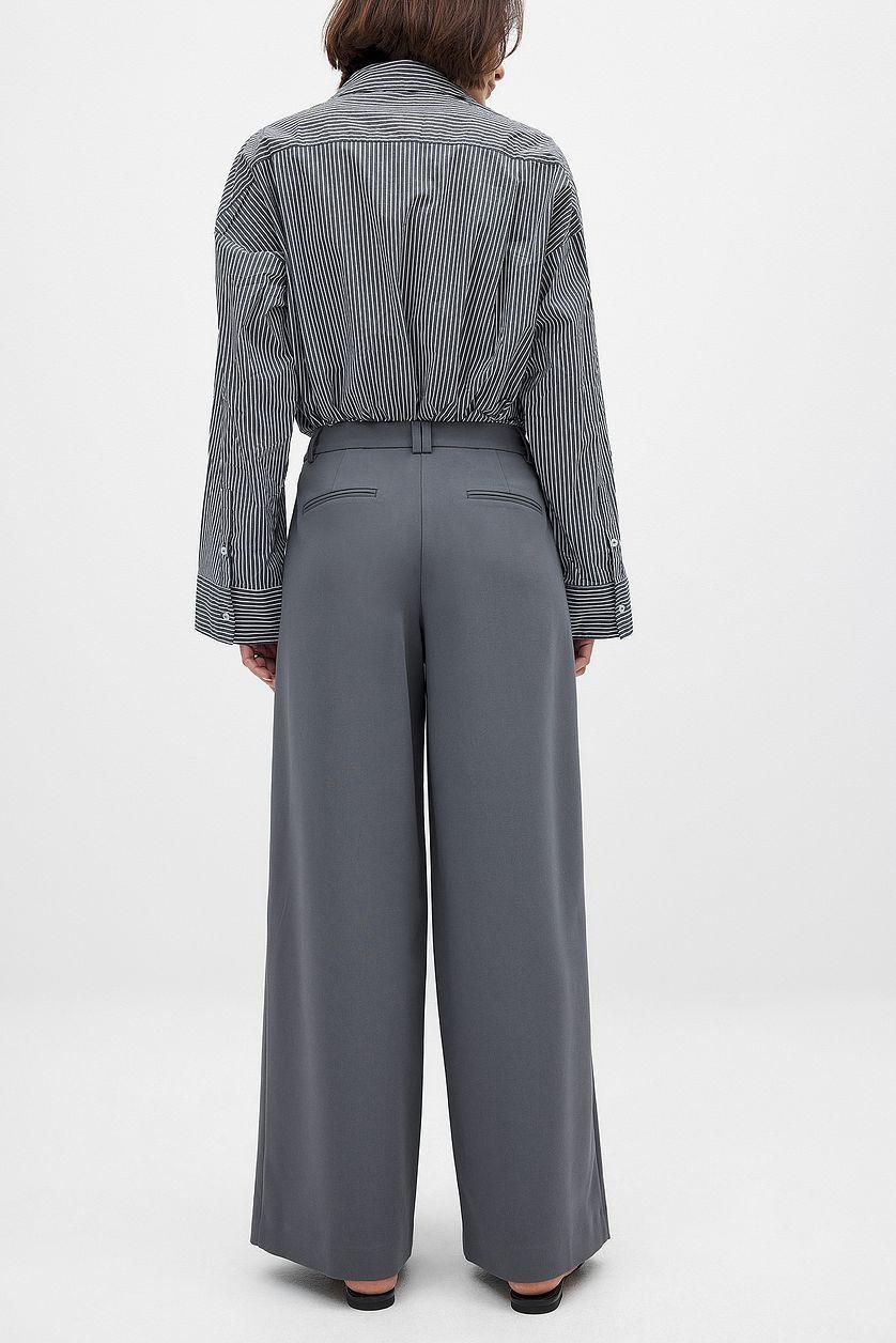 Wide High Waist Suit Pants Product Image