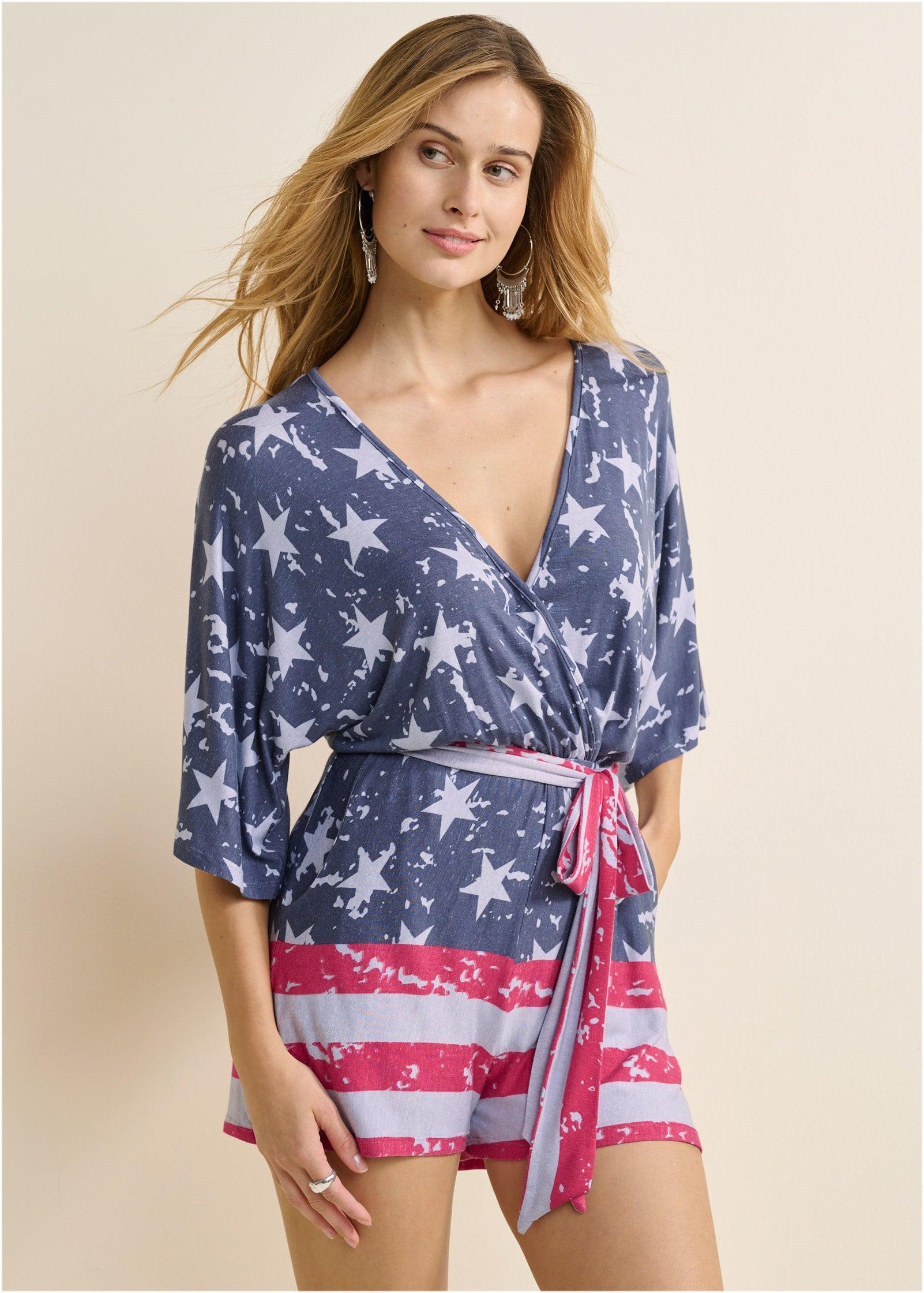Americana Romper  - Blue Multi Product Image