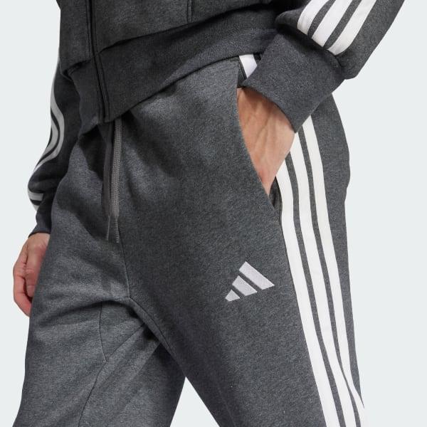 adidas Essentials 3-Stripes Open Hem Fleece Pants Medium Grey Heather XL Mens Product Image
