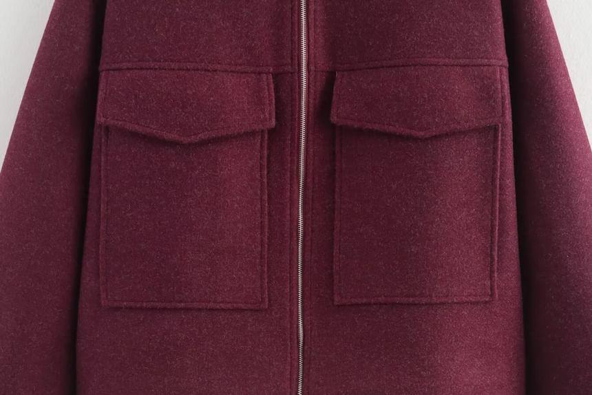 Plain Pocket Detail Zip Jacket Product Image