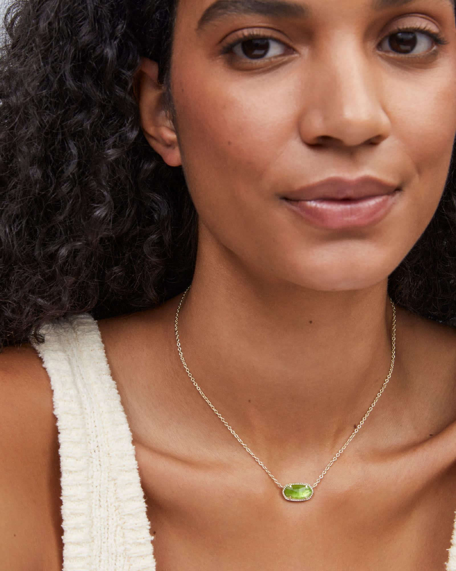 Elisa Gold Pendant Necklace in Peridot Illusion Product Image