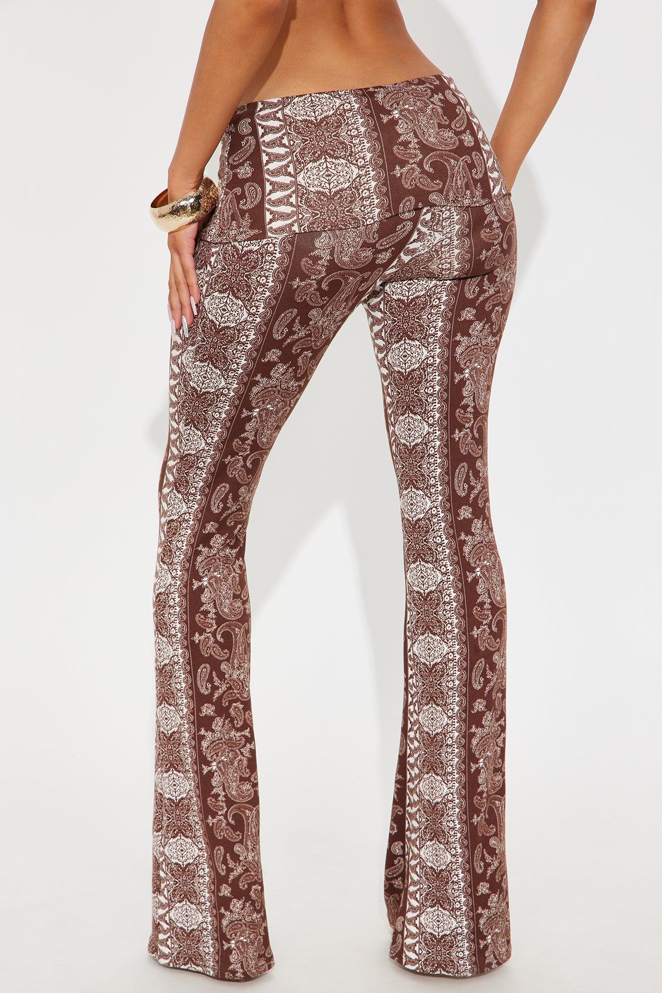 Zihna Paisley Flare Pant - Brown Combo Product Image