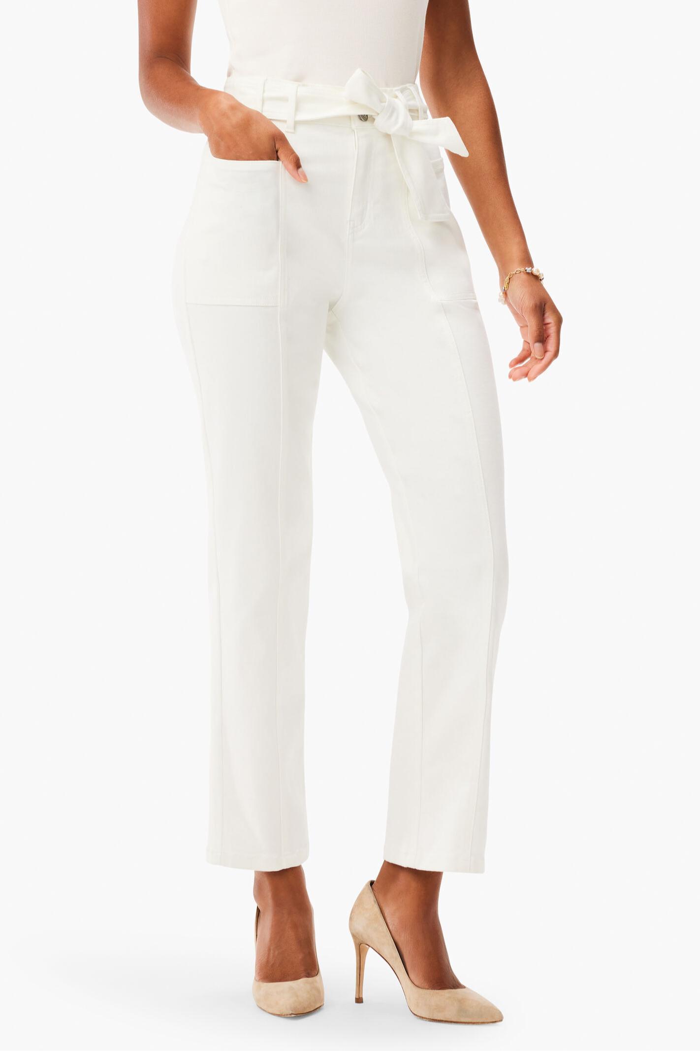 Belted Straight Ankle Jeans Product Image
