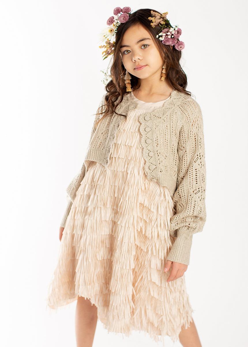 Caleo Dress in Ecru Girls Product Image