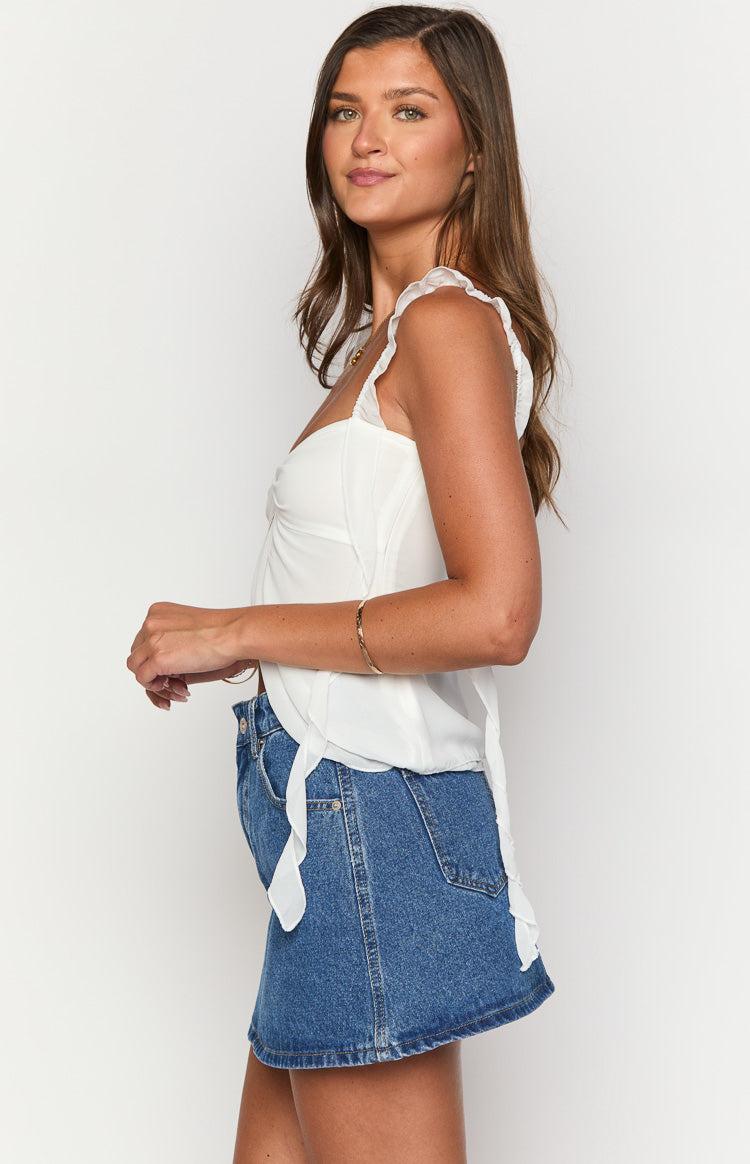 Raquelle Mid Wash Denim Mini Skirt Girls Product Image