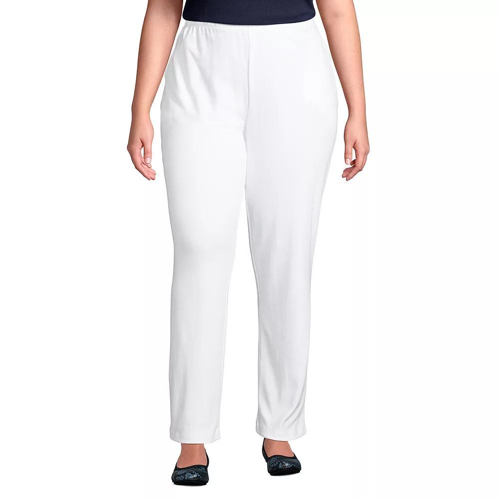 Plus Size Lands' End Sport Knit High-Waist Pull-On Pants, Women's, Size: 3XL, Dark Grey Product Image