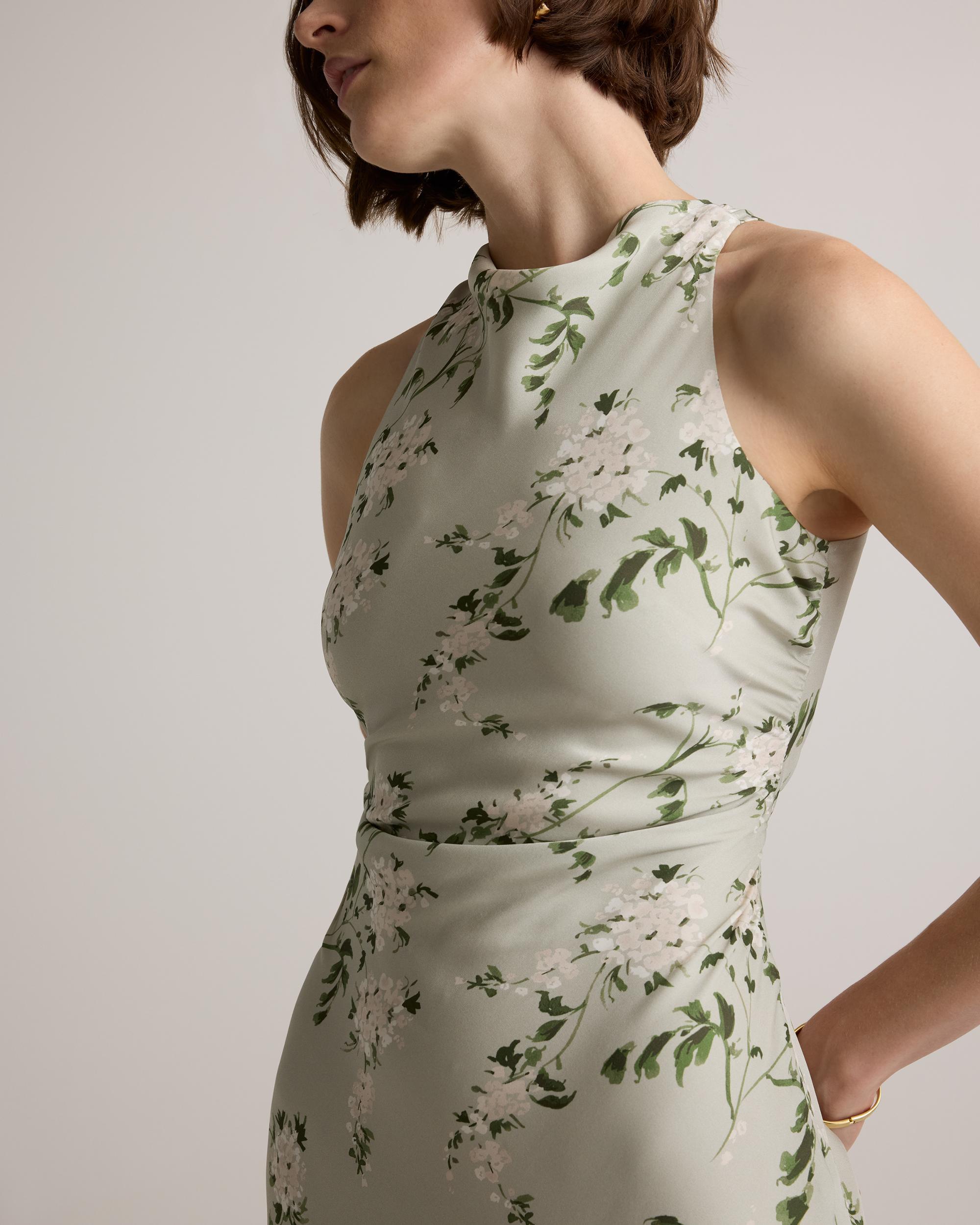 Quince | Women's Washable Stretch Silk High Neck Midi Dress Size XS, Mulberry Silk Product Image