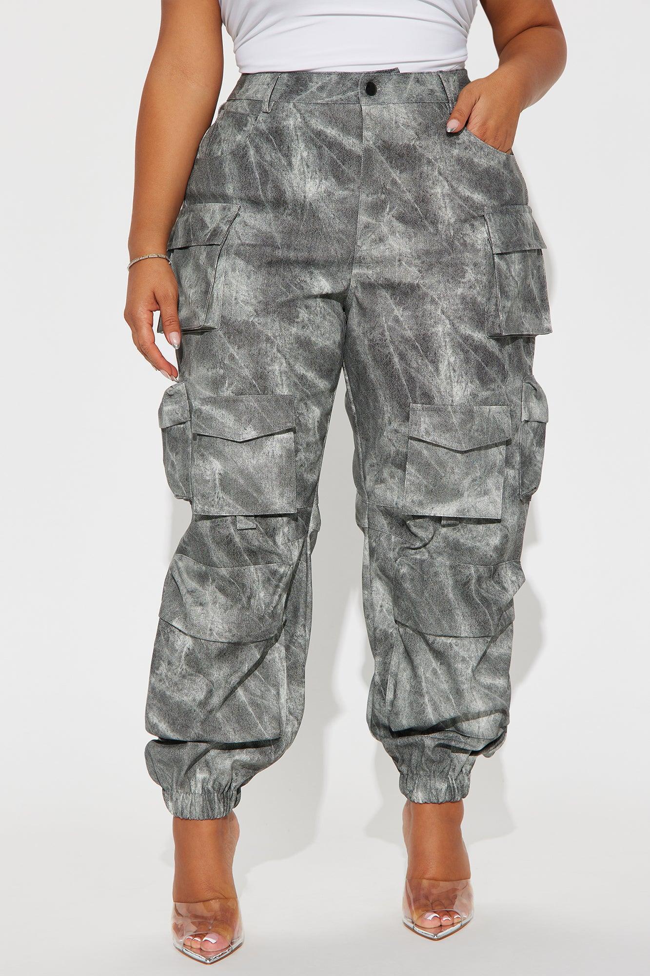 Harvey Washed Faux Leather Cargo Jogger - Charcoal Product Image