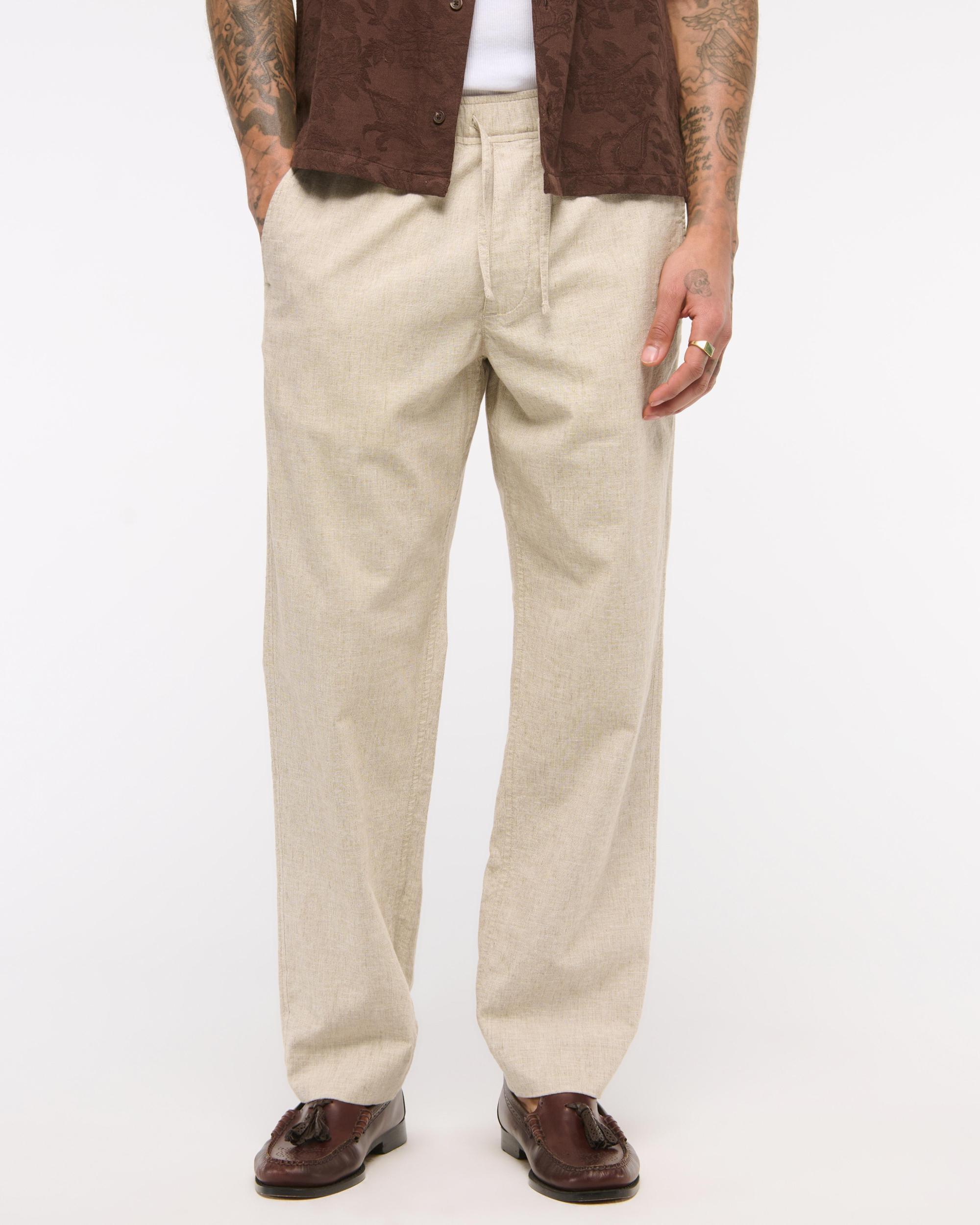 Loose Linen-Blend Pull-On Pant Product Image