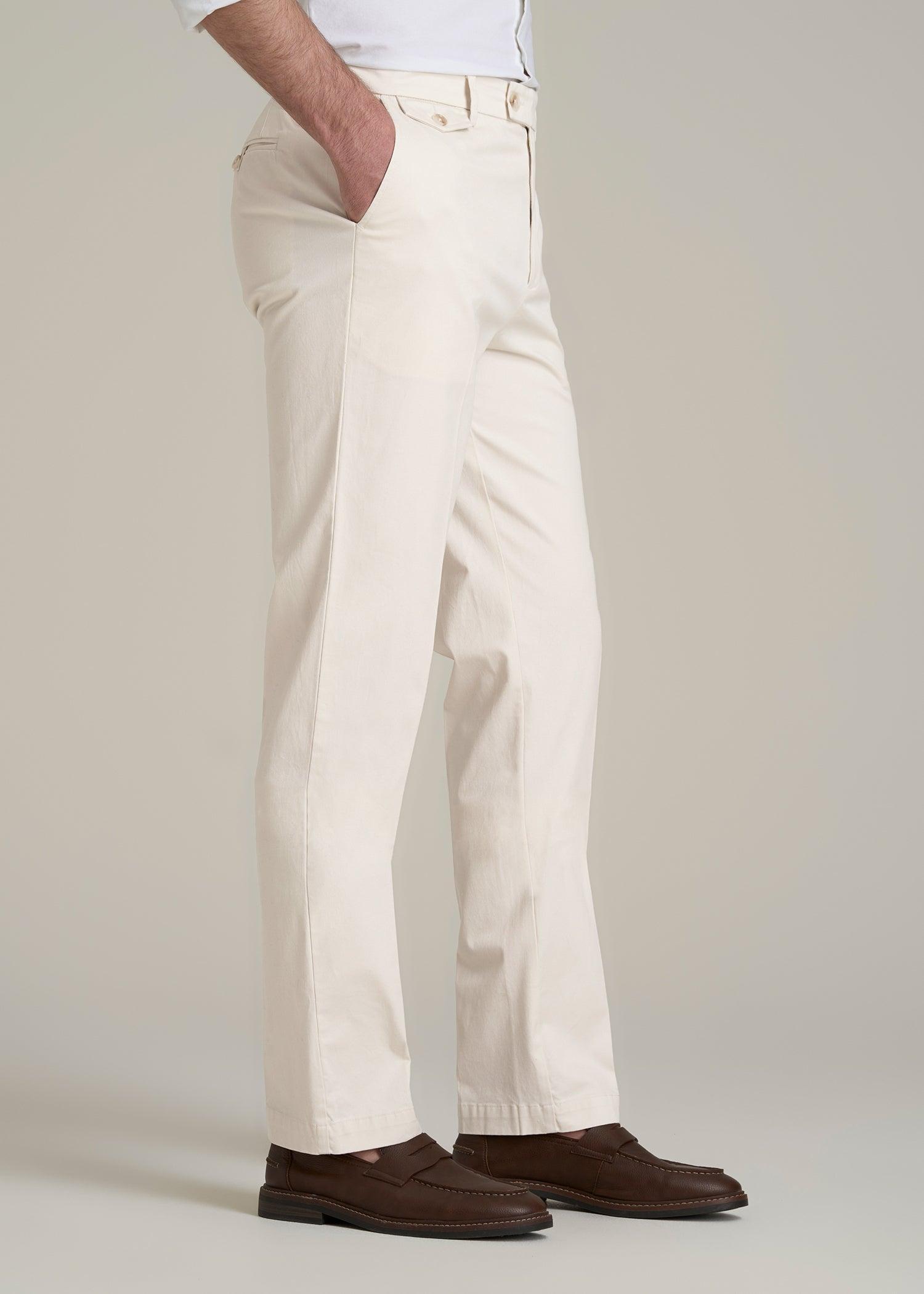 Refined Chinos for Tall Men in Antique White Product Image