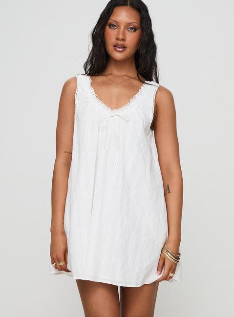 Antiquity Swing Mini Dress White Petite Product Image