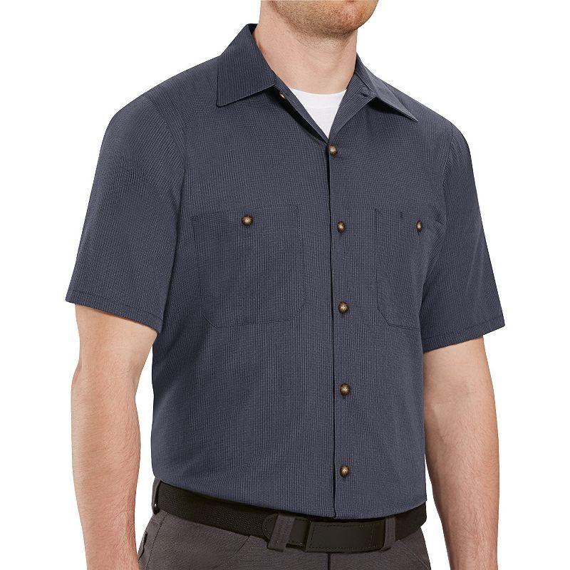 Red Kap Men's Short Sleeve Geometric Microcheck Work Shirt Product Image