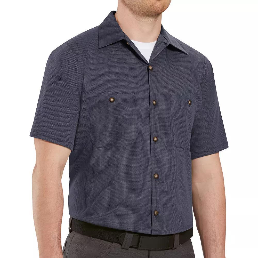 Red Kap Men's Short Sleeve Geometric Microcheck Work Shirt Product Image