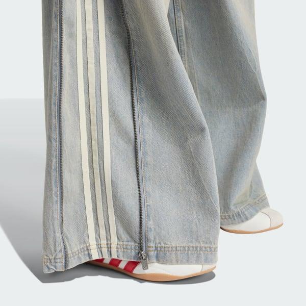 adidas Adilenium Season 3 Zip Washed Denim Pants Black 36 Womens Product Image