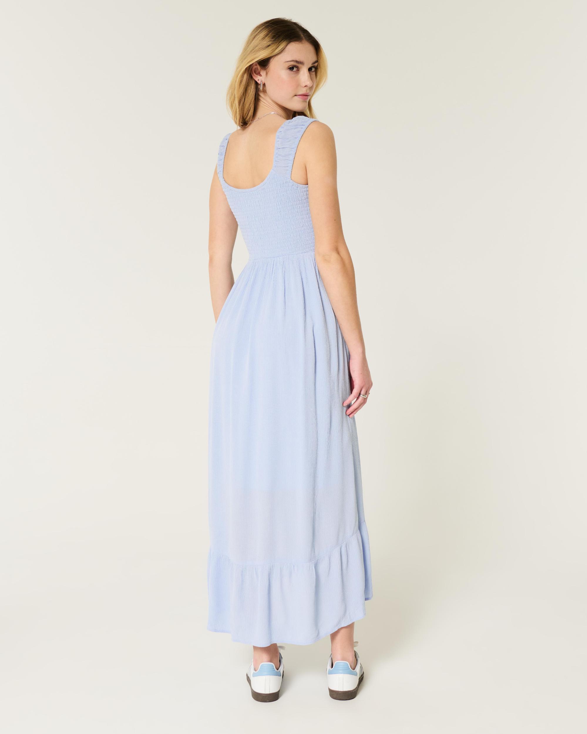 High-Low Hem Twist-Bust Midi Dress Product Image