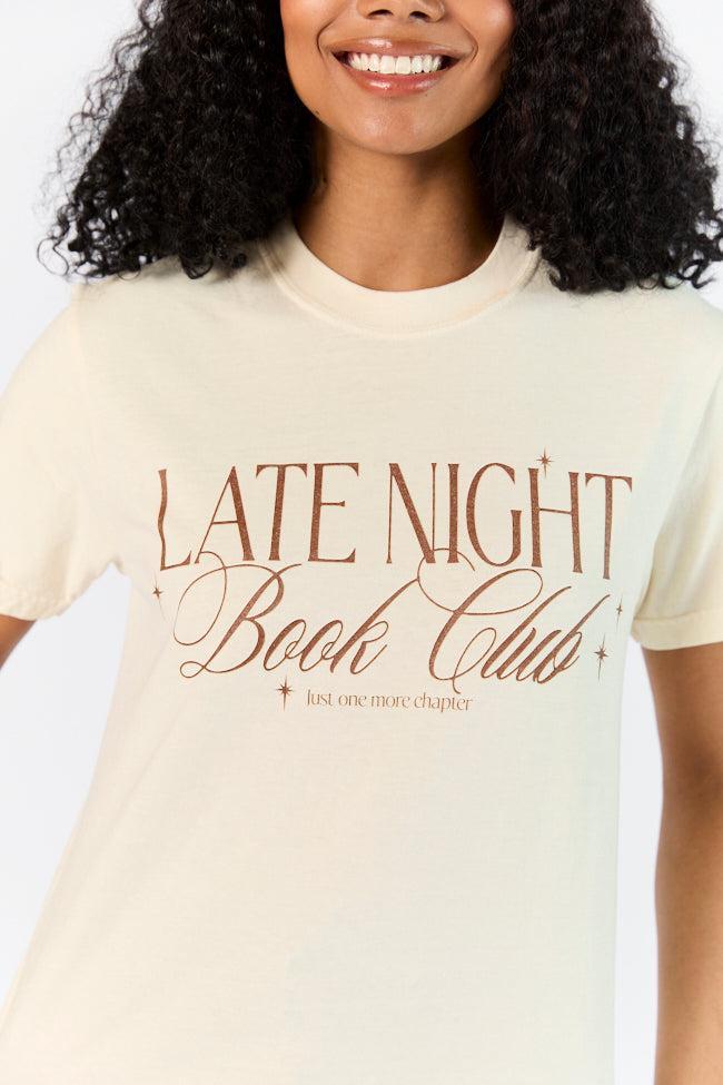 Late Night Book Club Ivory Comfort Color Graphic Tee Product Image