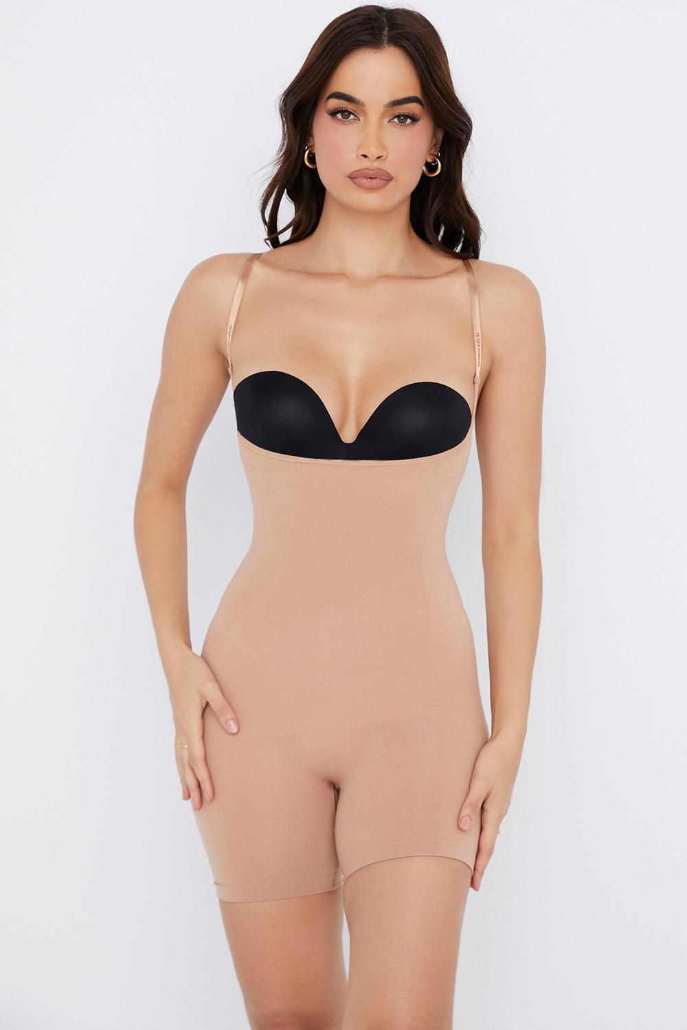  mid thigh sculpting bodysuit cafe au lait Product Image