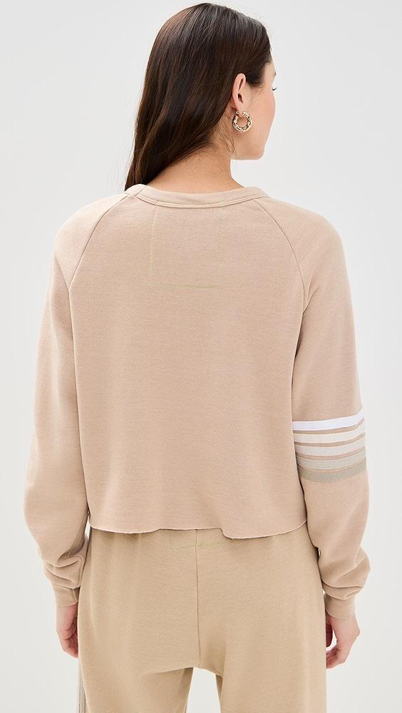 Aviator Nation Bolt Rugby Stitch Cropped Crew Sweatshirt | Shopbop Product Image
