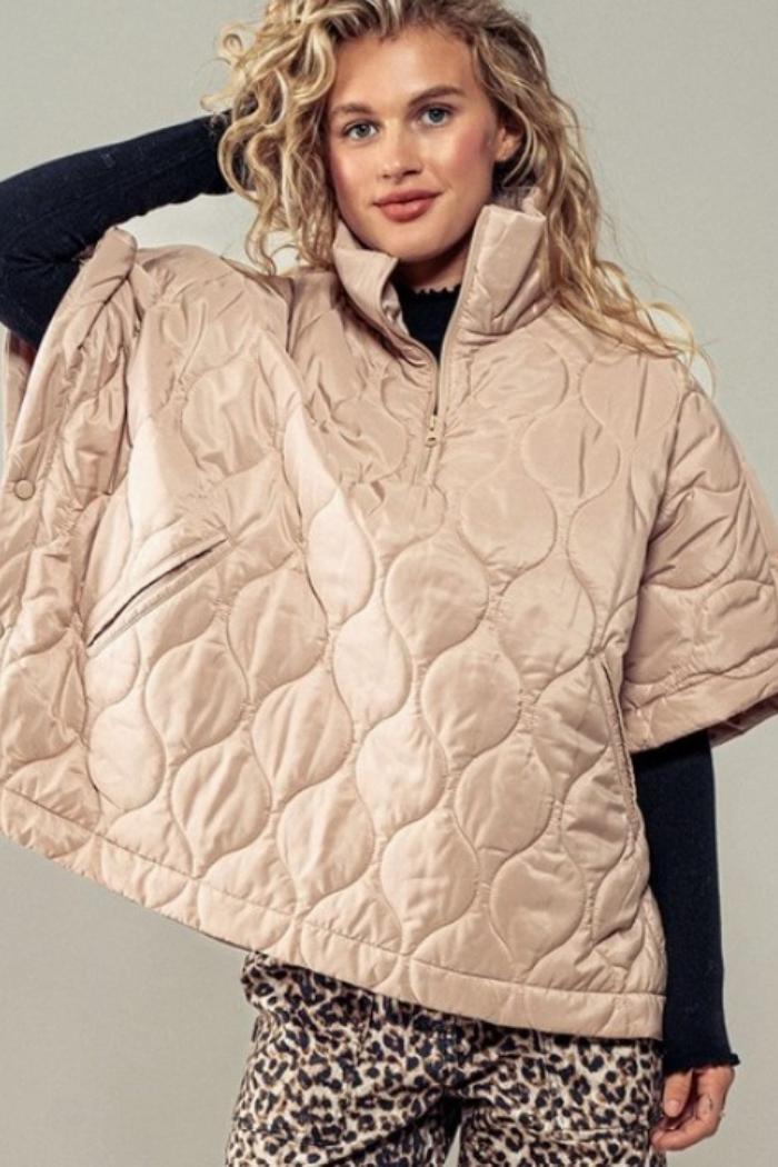 Quilted Boxy Poncho Product Image