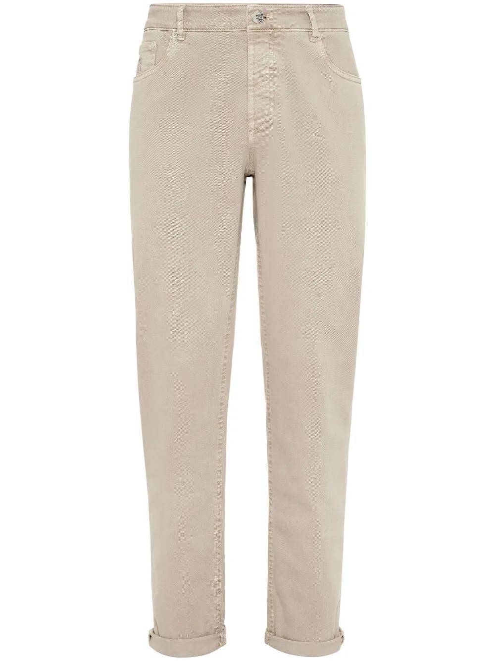 BRUNELLO CUCINELLI Straight-leg Cotton Jeans In Beige Product Image