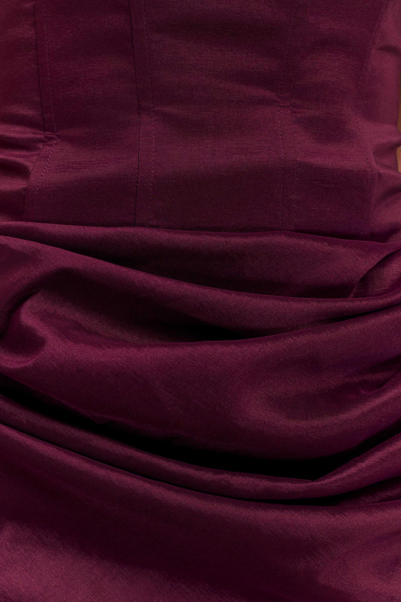 Sasha Taffeta Strapless Corset Mini Dress - Plum Product Image