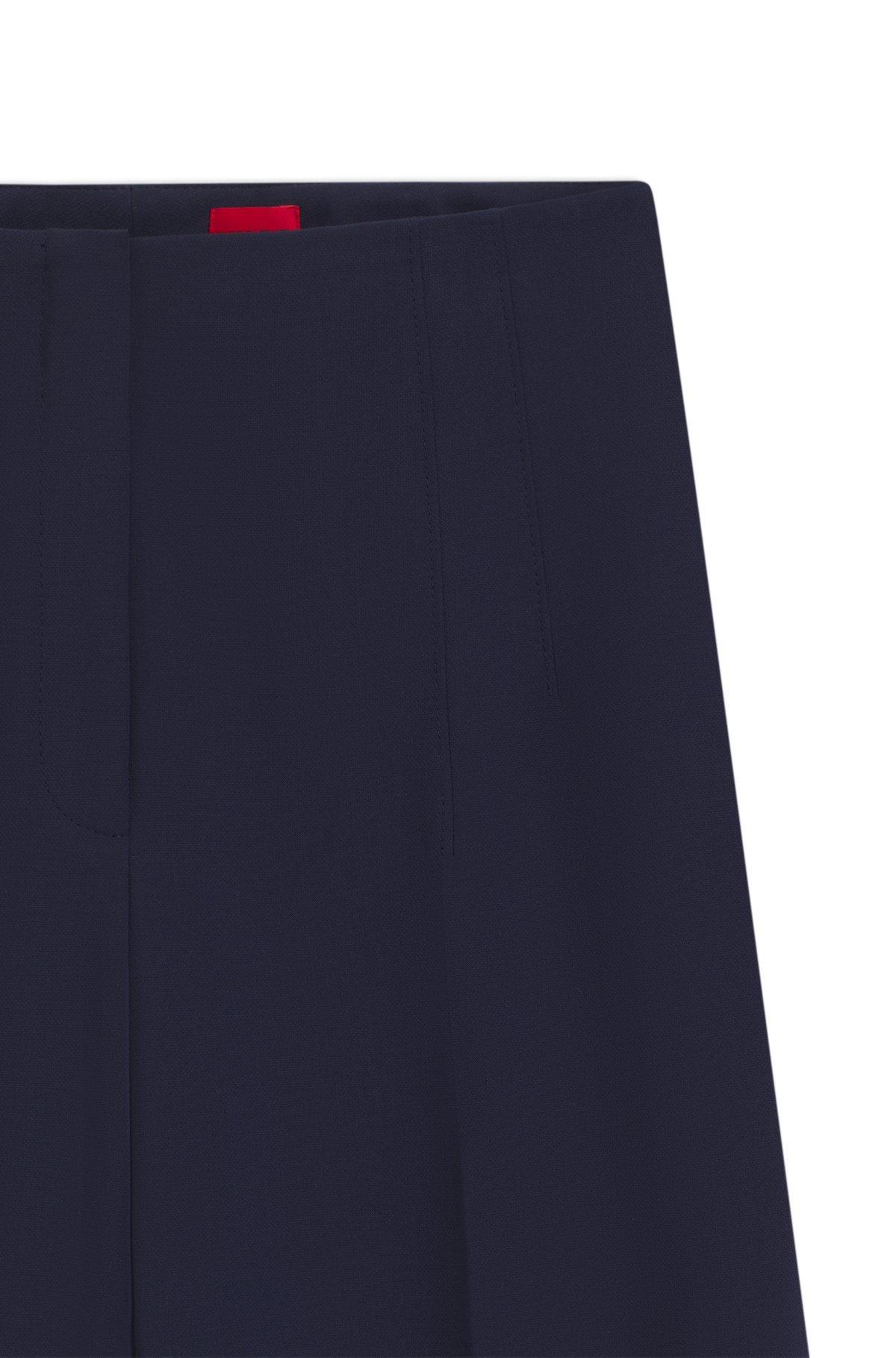 HUGO - Regular-fit pants with wide leg in stretch fabric - Dark Blue Product Image