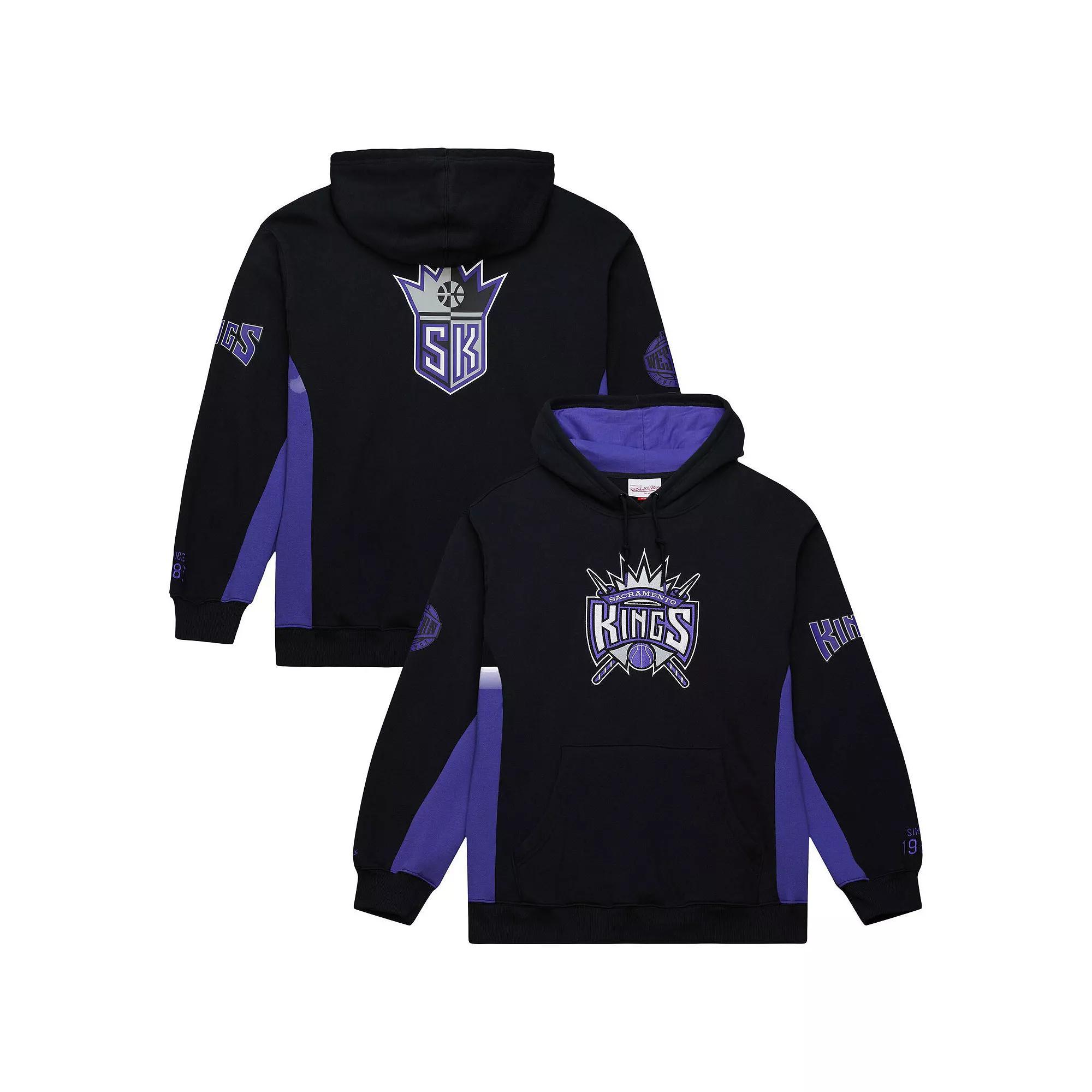 Men's Mitchell & Ness Black Sacramento Kings Hardwood Classics Team Origins Fleece Pullover Hoodie, Size: Large, Kng Black Product Image