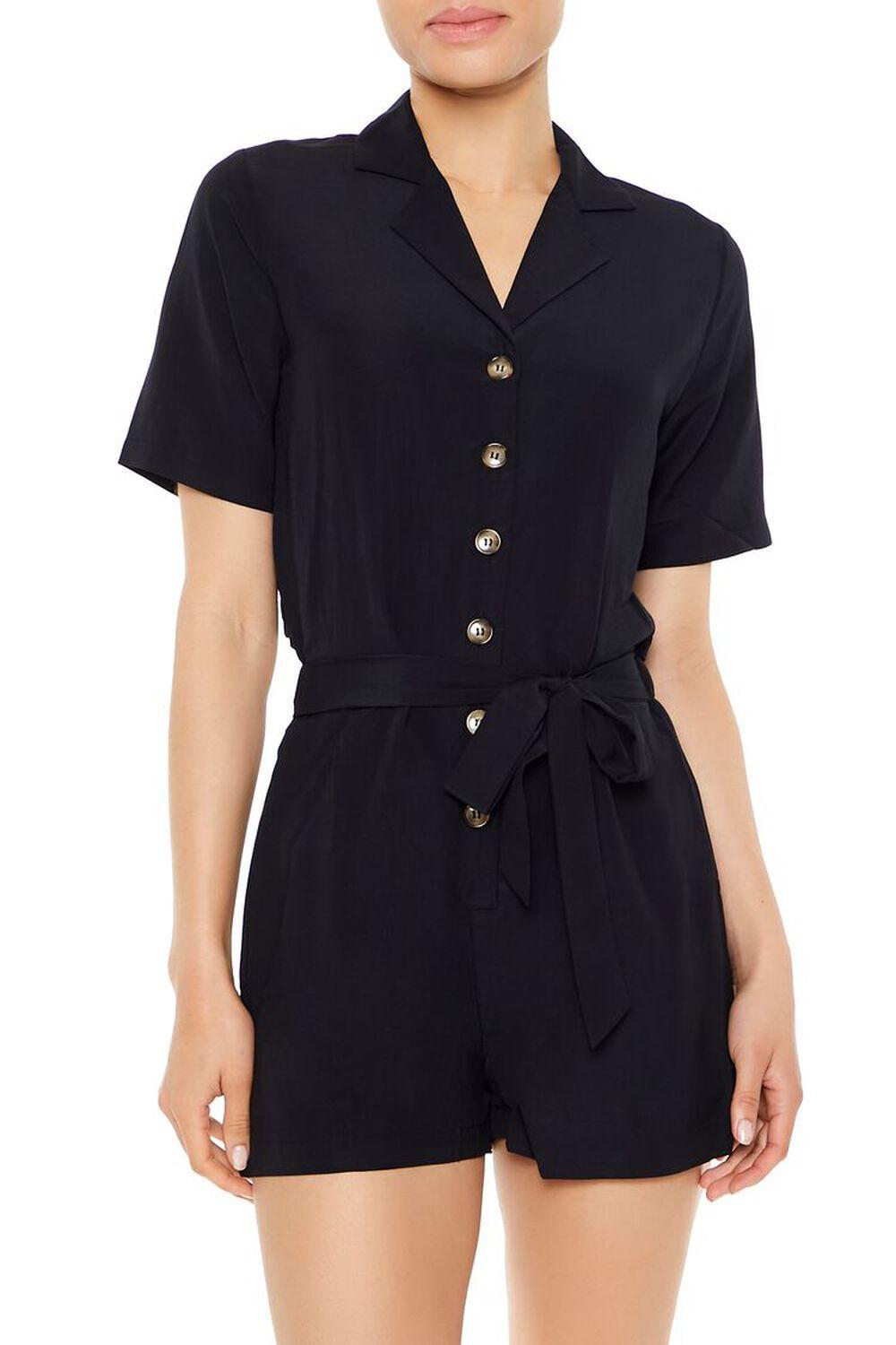 Cutout Tie-Waist Romper | Forever 21 Product Image
