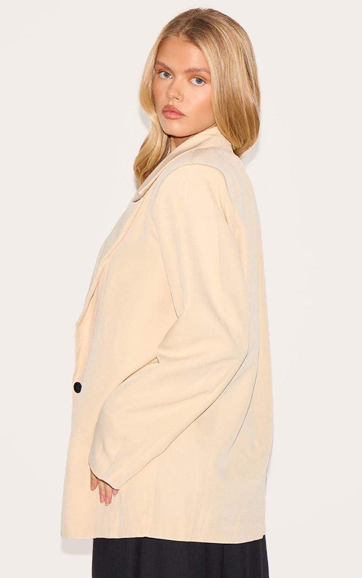 Stone Oversized Drapey Button Detail Blazer Product Image