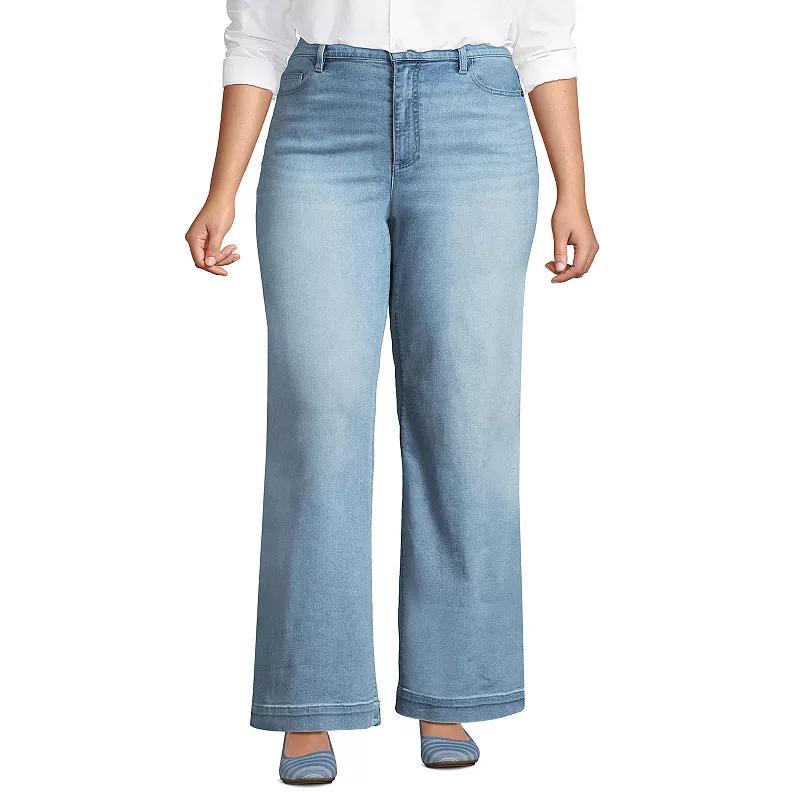 Plus Size Lands' End High-Rise Wide Leg Jeans, Women's, Size: 20WX32, Beau Blue Product Image
