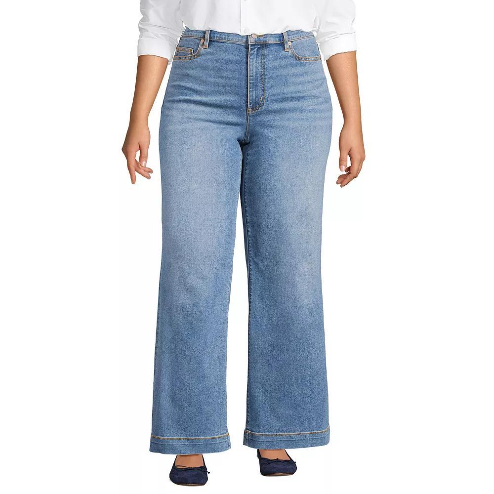 Plus Size Lands' End High-Rise Wide Leg Jeans, Women's, Size: 20WX32, Beau Blue Product Image