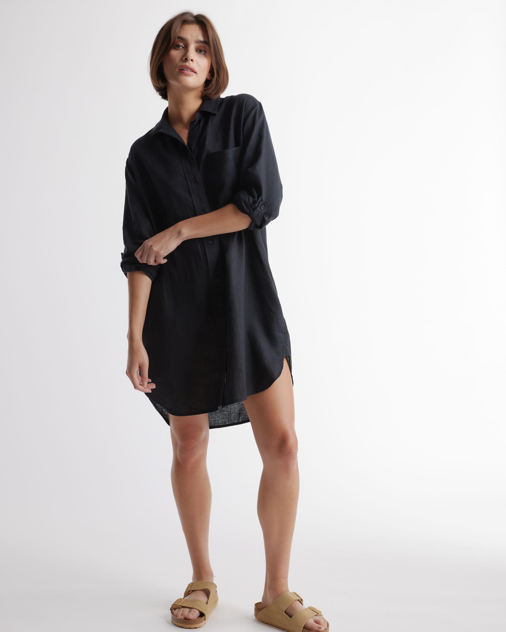 Quince | Women's 100% European Linen Shirt Dress Size XS, Organic Linen Product Image