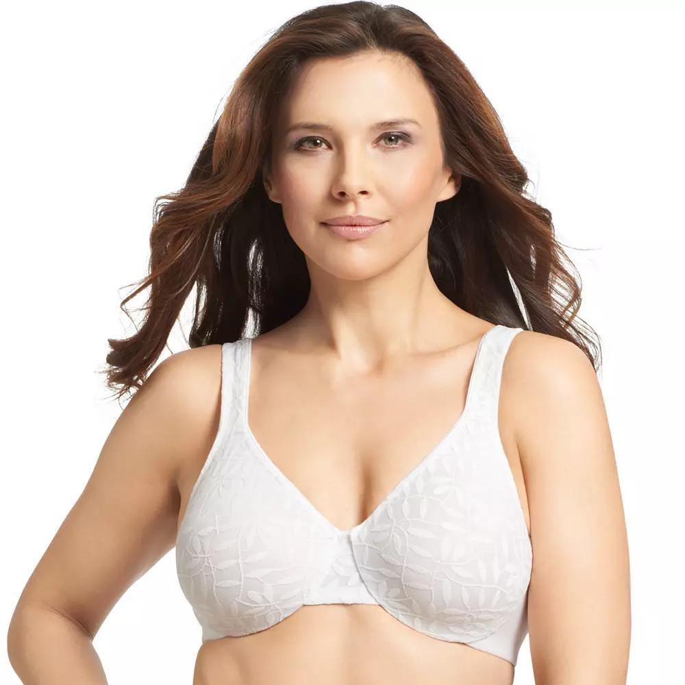 Olga® by Warner's® Sheer Leaves Lace Full-Figure Full-Coverage Minimizer Bra 35519, Women's, Size: 36 Dd, White Product Image