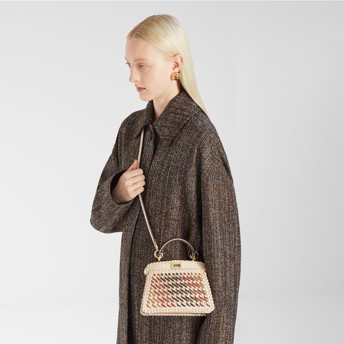 Peekaboo ISeeU PetiteMulticolor woven leather and suede bag Product Image