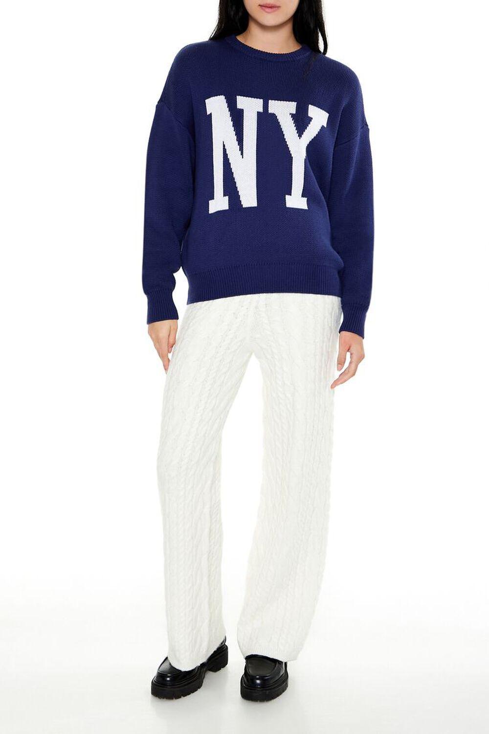 NY Graphic Drop-Sleeve Sweater | Forever 21 Product Image