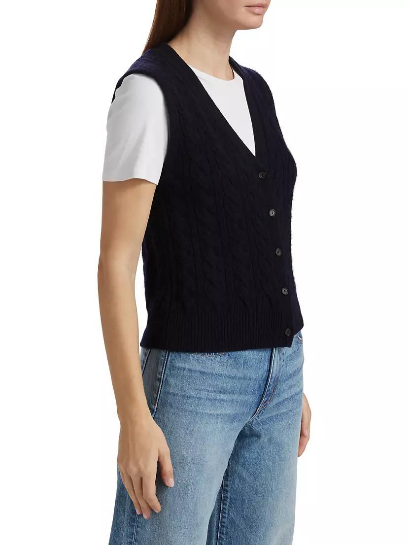 Cable-Knit Wool & Cashmere Vest Product Image