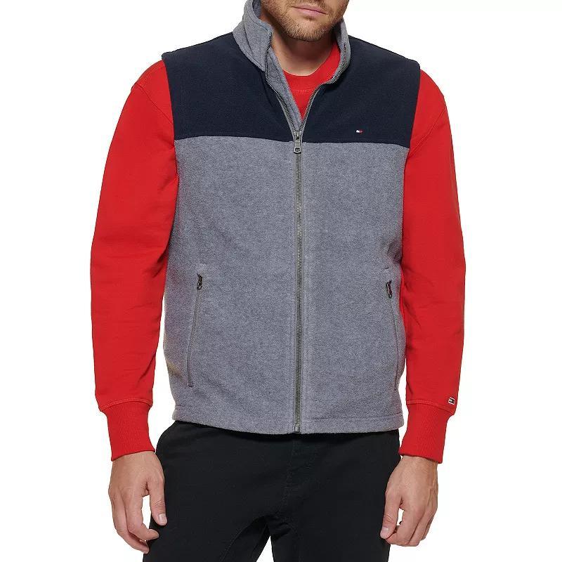 Big & Tall Tommy Hilfiger Fleece Vest with Stand Collar, Men's, Size: 4XB, Light Gray Product Image