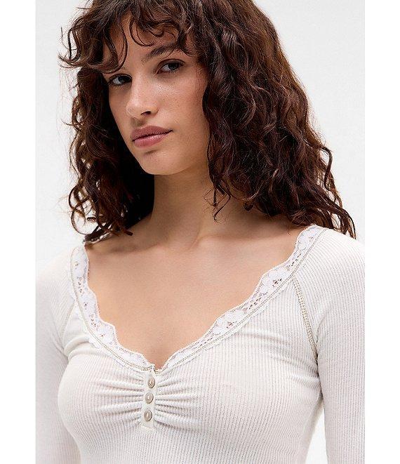 BDG Urban Outfitters Diana Lace Trimmed T-Shirt Product Image