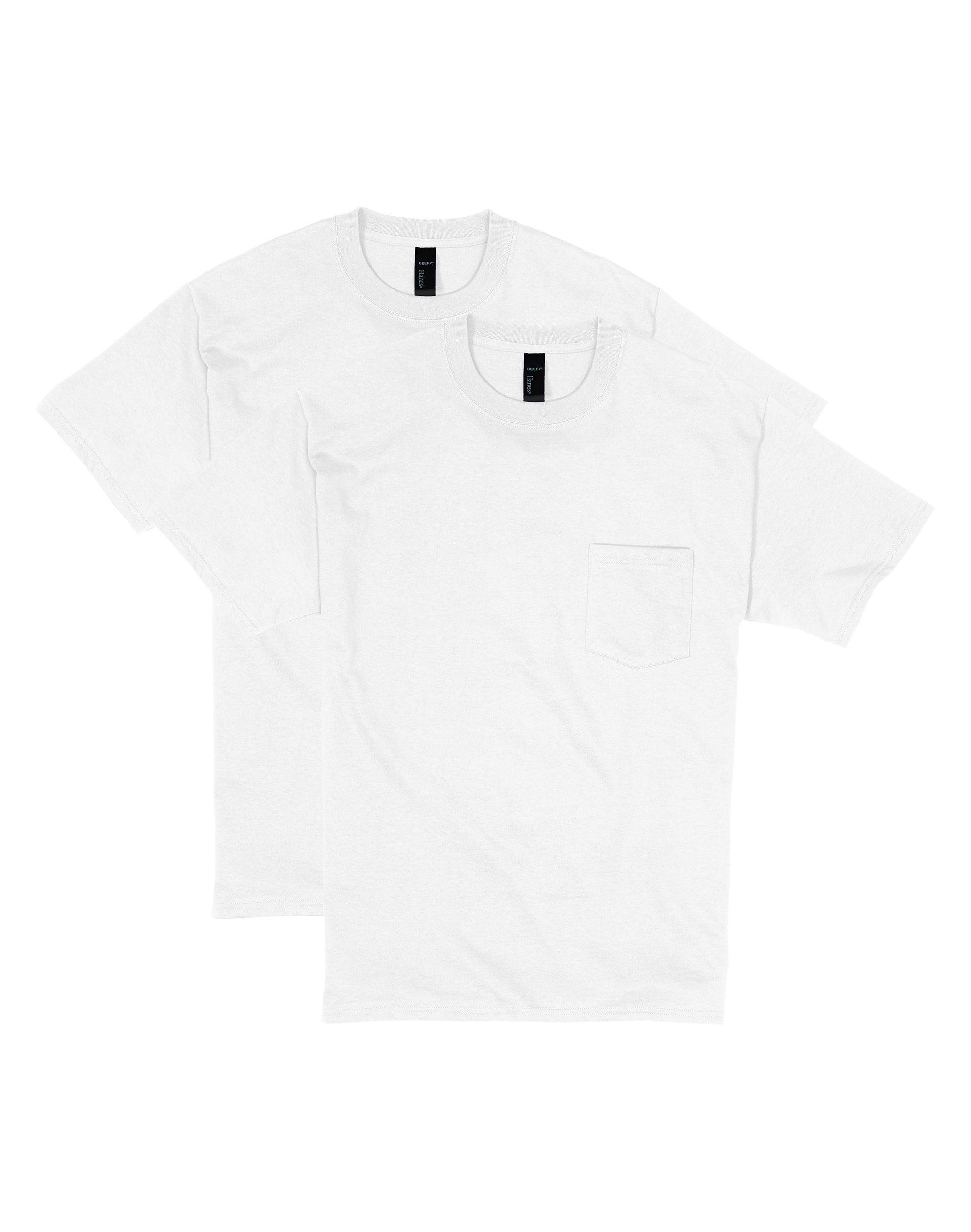 Men's Hanes® Beefy-T 2-Pack Pocket T-Shirt, Size: XL, Blue Product Image
