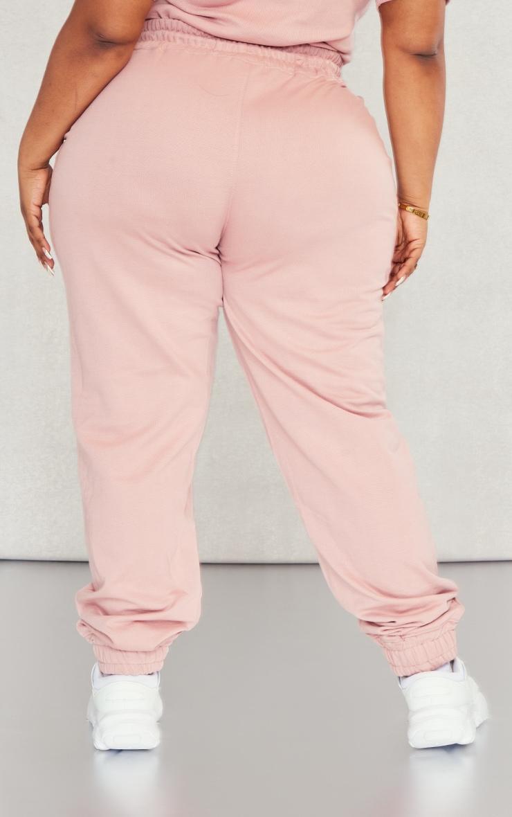 PRETTYLITTLETHING Plus Light Pink High Waisted Cuffed Sweatpants Product Image