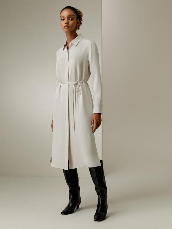 Rope Tie Plain Drape Dress Product Image