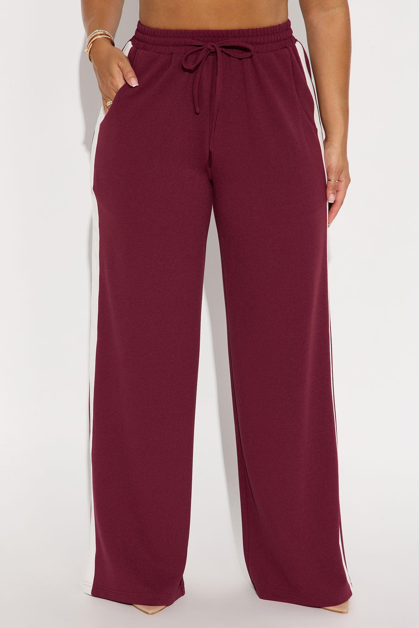 Point Of View Track Trouser Pant - Burgundy/combo Product Image