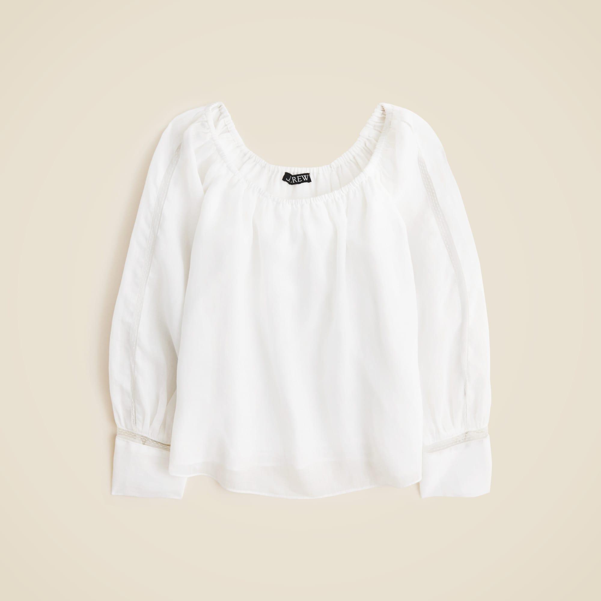 Lace-trim gathered top Product Image
